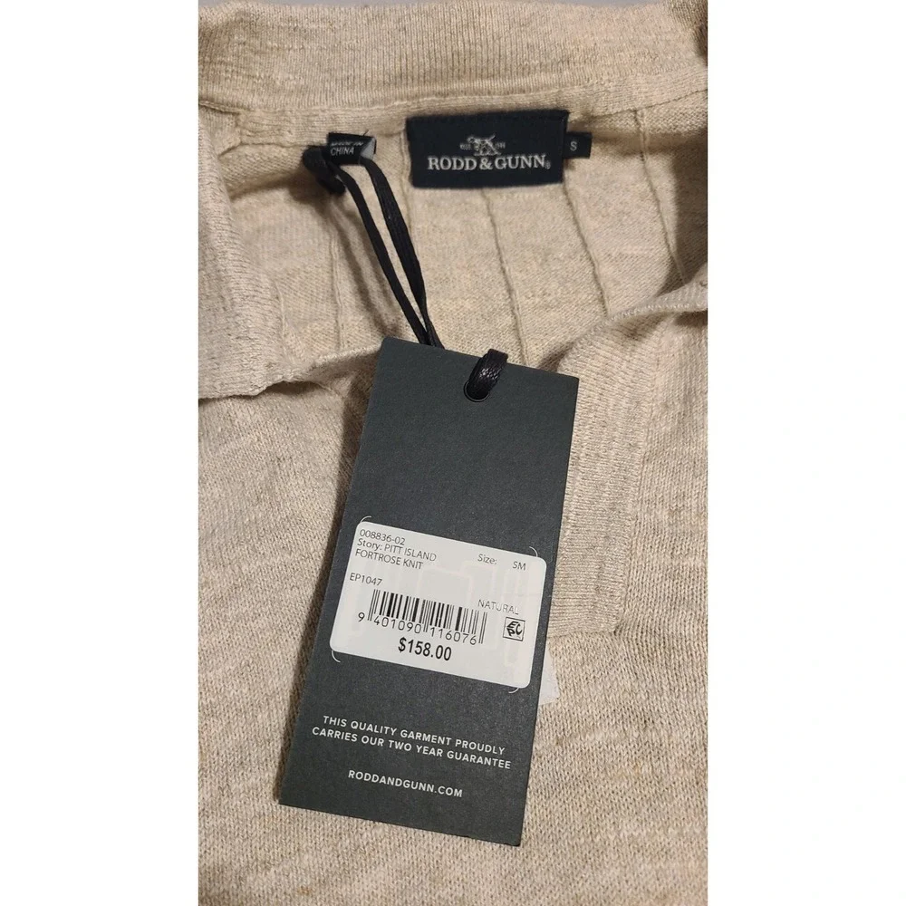 New $158 Rodd & Gunn 100% Australian Cotton In Beige Natural Sweater Size Small